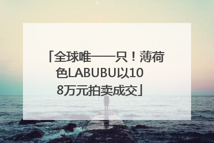 全球唯一一只！薄荷色LABUBU以108万元拍卖成交