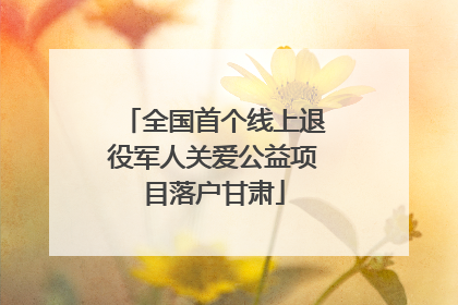 全国首个线上退役军人关爱公益项目落户甘肃