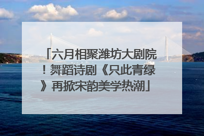 六月相聚潍坊大剧院！舞蹈诗剧《只此青绿》再掀宋韵美学热潮
