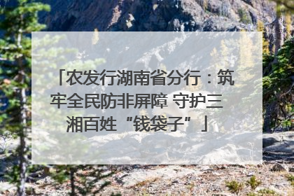 农发行湖南省分行：筑牢全民防非屏障 守护三湘百姓“钱袋子”
