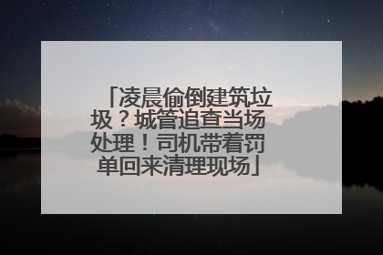 凌晨偷倒建筑垃圾？城管追查当场处理！司机带着罚单回来清理现场