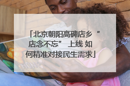北京朝阳高碑店乡“店念不忘” 上线 如何精准对接民生需求