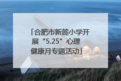 合肥市新麓小学开展“5.25”心理健康月专题活动