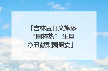 吉林夏日文旅添“国粹热” 生旦净丑献梨园盛宴