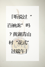 听说过“百衲龙”吗？黄湖青山村“花式”过端午