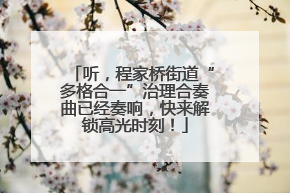 听，程家桥街道“多格合一”治理合奏曲已经奏响，快来解锁高光时刻！