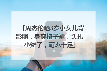 周杰伦晒3岁小女儿背影照，身穿格子裙，头扎小辫子，萌态十足