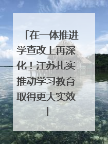 在一体推进学查改上再深化！江苏扎实推动学习教育取得更大实效