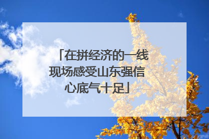 在拼经济的一线现场感受山东强信心底气十足