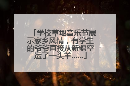 学校草地音乐节展示家乡风情，有学生的爷爷直接从新疆空运了一头羊……