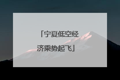 宁夏低空经济乘势起飞