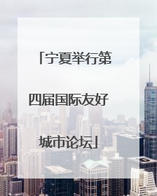 宁夏举行第四届国际友好城市论坛