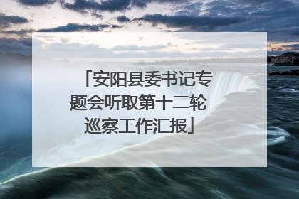 安阳县委书记专题会听取第十二轮巡察工作汇报