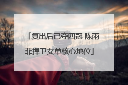 复出后已夺四冠 陈雨菲捍卫女单核心地位