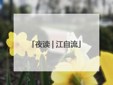 夜读 | 江自流
