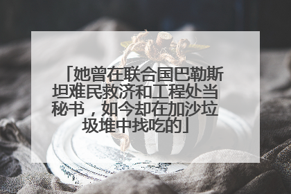 她曾在联合国巴勒斯坦难民救济和工程处当秘书，如今却在加沙垃圾堆中找吃的