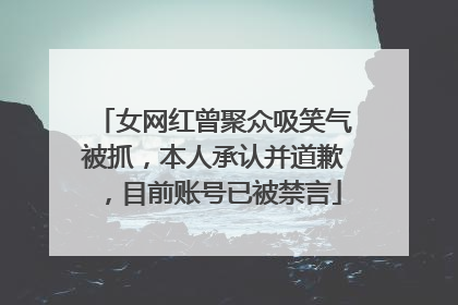 女网红曾聚众吸笑气被抓，本人承认并道歉，目前账号已被禁言