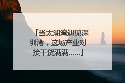 当太湖湾遇见深圳湾，这场产业对接干货满满……