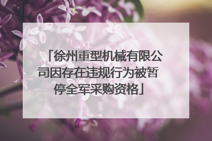徐州重型机械有限公司因存在违规行为被暂停全军采购资格