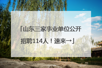 山东三家事业单位公开招聘114人！速来→