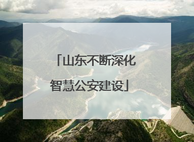 山东不断深化智慧公安建设
