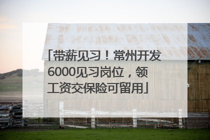 带薪见习！常州开发6000见习岗位，领工资交保险可留用
