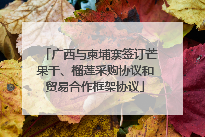 广西与柬埔寨签订芒果干、榴莲采购协议和贸易合作框架协议
