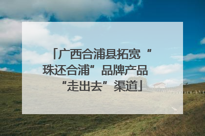 广西合浦县拓宽“珠还合浦”品牌产品“走出去”渠道