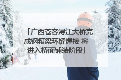 广西苍容浔江大桥完成钢箱梁环缝焊接 将进入桥面铺装阶段