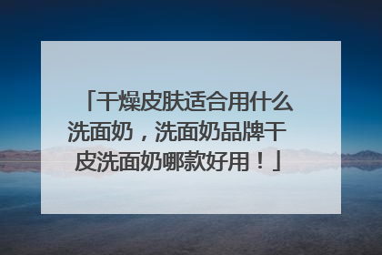 干燥皮肤适合用什么洗面奶，洗面奶品牌干皮洗面奶哪款好用！