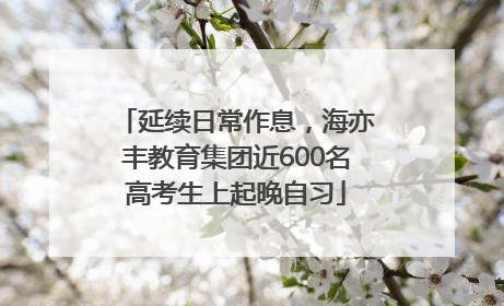 延续日常作息，海亦丰教育集团近600名高考生上起晚自习