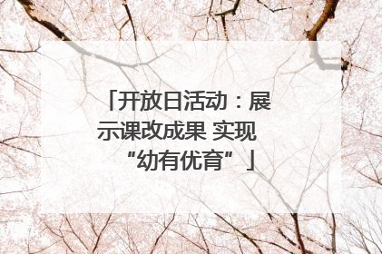 开放日活动：展示课改成果 实现“幼有优育”