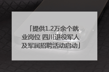 提供1.2万余个就业岗位 四川退役军人及军属招聘活动启动