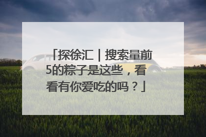 探徐汇｜搜索量前5的粽子是这些，看看有你爱吃的吗？