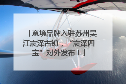 意境品牌入驻苏州吴江震泽古镇，“震泽四宝”对外发布！