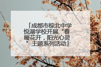 成都市棕北中学悦湖学校开展“春暖花开，阳光心灵”主题系列活动