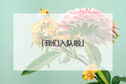 我们入队啦
