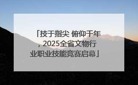 技于指尖 俯仰千年，2025全省文物行业职业技能竞赛启幕