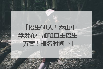 招生60人！泰山中学发布中加班自主招生方案！报名时间→