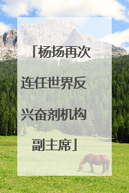 杨扬再次连任世界反兴奋剂机构副主席