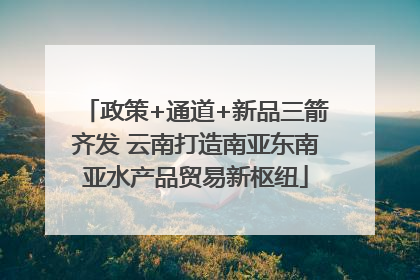 政策+通道+新品三箭齐发 云南打造南亚东南亚水产品贸易新枢纽