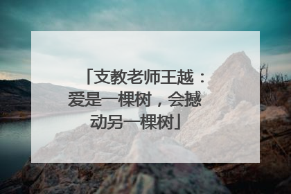 支教老师王越：爱是一棵树，会撼动另一棵树