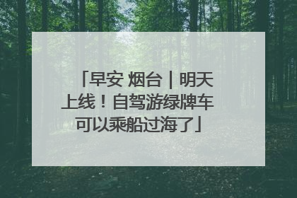 早安 烟台｜明天上线！自驾游绿牌车可以乘船过海了