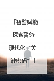 智警赋能 探索警务现代化“关键密码”
