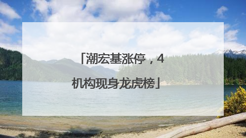 潮宏基涨停，4机构现身龙虎榜