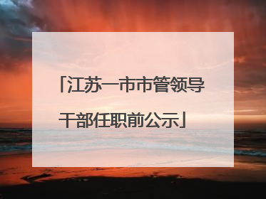江苏一市市管领导干部任职前公示