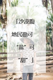 沙漠腹地民勤可“盐”可“甜”