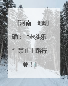 河南一地明确：“老头乐”禁止上路行驶！