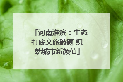 河南淮滨：生态打底文旅破题 织就城市新颜值
