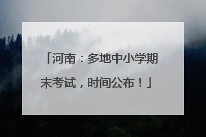河南：多地中小学期末考试，时间公布！